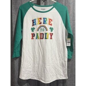 Joe Boxer Here to Paddy Jersey/Shirt 3/4 Sleeve Rainbow St. Patricks Day Size XL